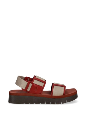 Fly London logo-debossed panelled sandals - Red