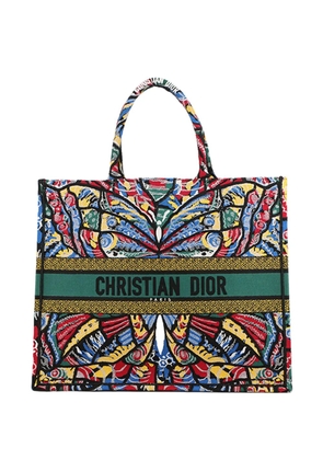 Christian Dior Pre-Owned 2018 Large Embroidered Canvas Butterfly Book tote bag