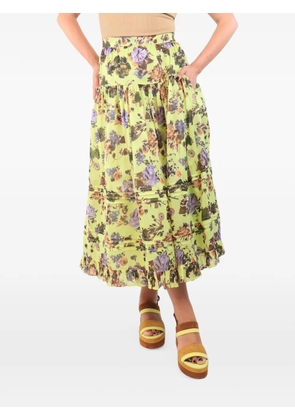 Ulla Johnson Eugenie floral-print midi skirt - Green