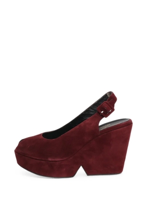 Robert Clergerie peep-toe wedge sandals - Red