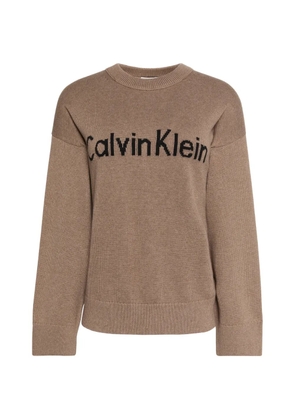 Calvin Klein logo-knitted sweater - Brown