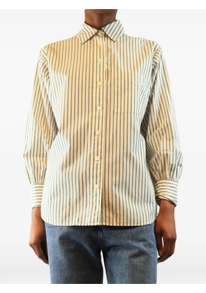 FRAME striped cutaway-collar shirt - White