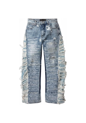 Who Decides War Scripture distressed jeans - Blue