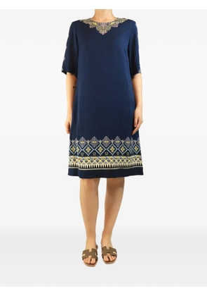 Etro Pre-Owned printed short-sleeved midi dress - Blue