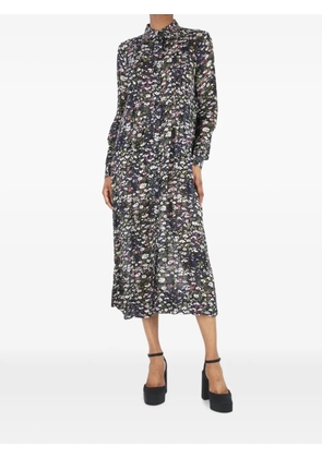 GANNI floral-print midi dress - Blue