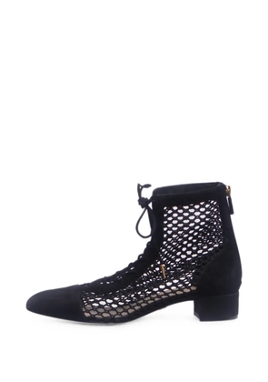 Christian Dior Pre-Owned lace-up mesh ankle boots - Black