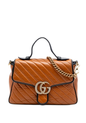 Gucci Pre-Owned 2016-2026 Small GG Marmont Matelasse Leather Torchon Top Handle Bag satchel - Brown