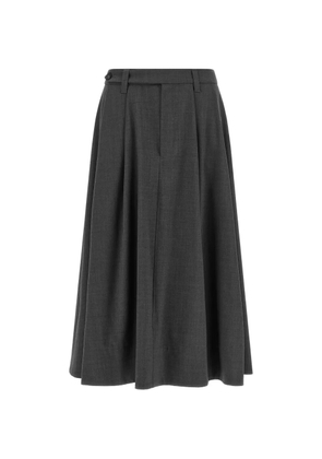 Brunello Cucinelli Monile-detail flared midi skirt - Grey
