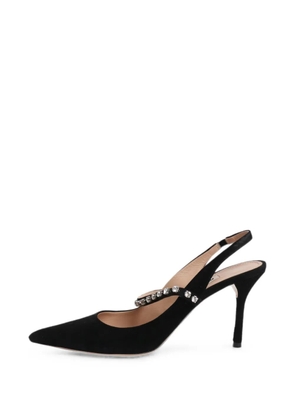 Miu Miu Pre-Owned embellished slingback pumps - Black
