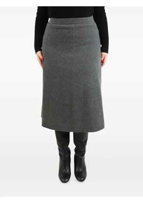 JOSEPH ribbed-trim midi skirt - Grey