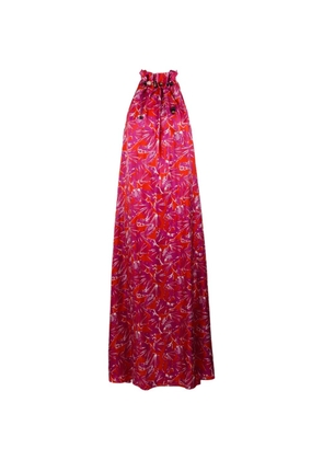 Max Mara maxi graphic-print halterneck dress - Red