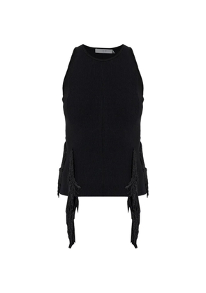 IRO Flocon fringe ribbed top - Black