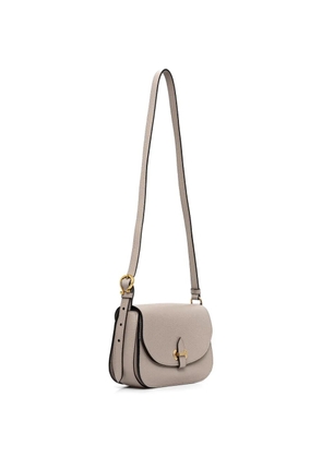 Pollini grained leather foldover cross body bag - Neutrals