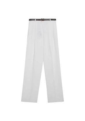 Max Mara belted pleated trousers - White