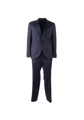 LUIGI BIANCHI MANTOVA peak-lapels virgin wool suit - Blue
