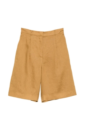 Max Mara Caravan pleated elasticated-waist shorts - Brown
