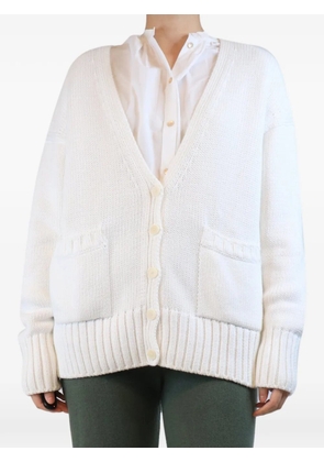 Another Tomorrow oversized v-neck cardigan - White