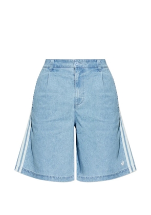 adidas Summer Glow side-stripe denim shorts - Blue