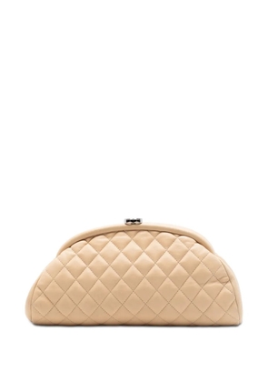 CHANEL Pre-Owned 2011 Quilted Lambskin Timeless Kisslock clutch bag - Neutrals