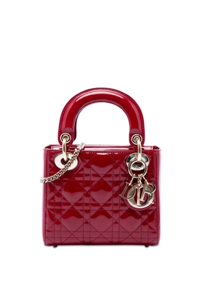 Christian Dior Pre-Owned 2019 Mini Patent Cannage Lady Dior satchel - Red