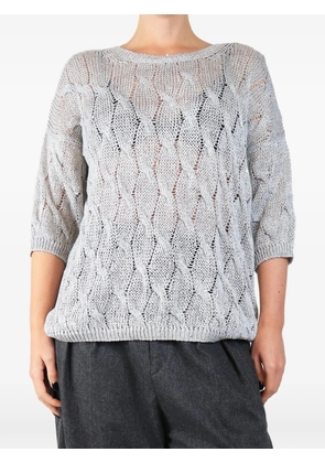 Gentry Portofino sequined cable-knit sweater - Grey