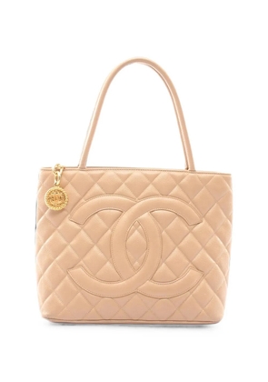 CHANEL Pre-Owned 2002-2003 diamond-quilted tote bag - Neutrals