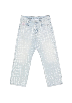 BLUE SKY INN crocodile-effect heavy-wash jeans