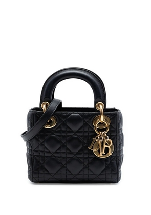 Christian Dior Pre-Owned 2015 Mini Lambskin Cannage Lady Dior satchel - Black