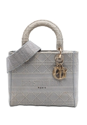 Christian Dior Pre-Owned 2020 Medium Canvas Cannage Lady D Lite satchel - Grey