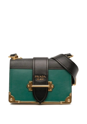Prada Pre-Owned 2016-2026 Saffiano Trimmed City Calf Crystal Cahier crossbody bag - Black