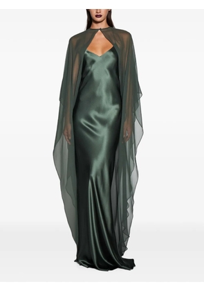 The Sei bias-cut cape-detail maxi dress - Green