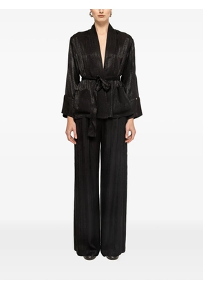 NISSA wide-leg viscose pants - Black