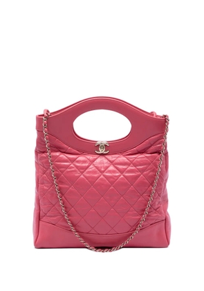 CHANEL Pre-Owned 2019 Small Quilted Shiny Aged Calfskin 31 Shopping Bag satchel - Pink