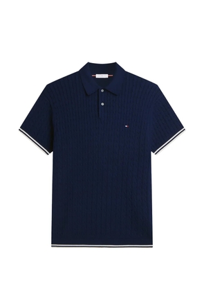 Tommy Hilfiger cable-knit polo sweater - Blue