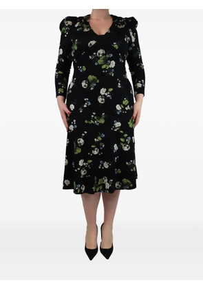 ERDEM floral-print midi dress - Black