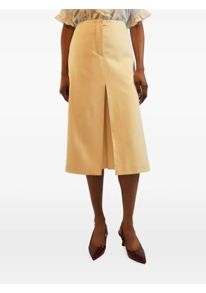 Hermès Pre-Owned fastening-concealed midi skirt - Neutrals
