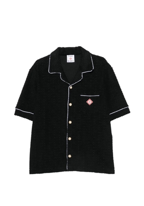 Casablanca contrast-trim logo-patch shirt - Black