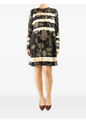 Red Valentino Vintage long-sleeve floral-print mini dress - Black