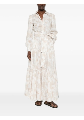 MC2 Saint Barth Jensen patterned tiered maxi dress - White