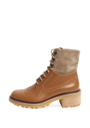 Chloé Vintage brogued ankle boots - Brown