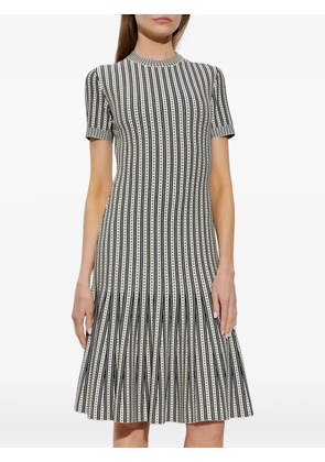 Alexander McQueen striped knitted midi dress - Neutrals
