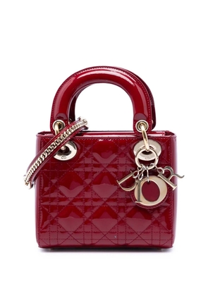 Christian Dior Pre-Owned 2019 Mini Patent Cannage Lady Dior satchel - Red