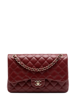 CHANEL Pre-Owned 2017-2018 Jumbo Classic Lambskin Double Flap shoulder bag - Red