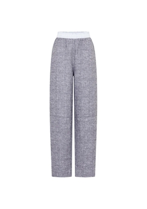 Rabanne elasticated-waistband straight-leg trousers - Grey