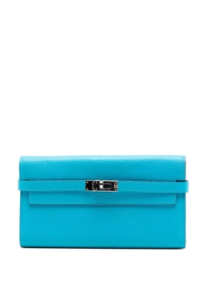 Hermès Pre-Owned 2015 Chevre Mysore Kelly Longue Wallet long wallets - Blue