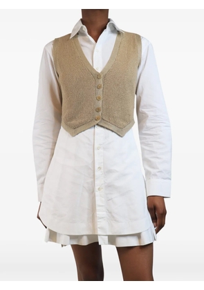 Ralph Lauren Vintage knittted buttoned cropped vest - Neutrals