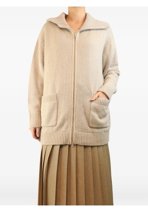 Lisa Yang ribbed high-neck cardigan - Neutrals