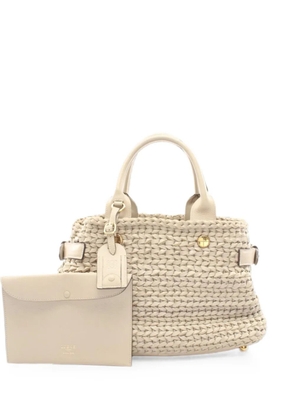 Loewe Pre-Owned 2000s braided leather tote bag - Neutrals