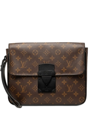 Louis Vuitton Pre-Owned 2021-2026 Monogram Macassar S Lock A4 Pouch clutch bag - Brown