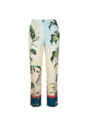 F.R.S For Restless Sleepers Etere floral-print silk trousers - Neutrals